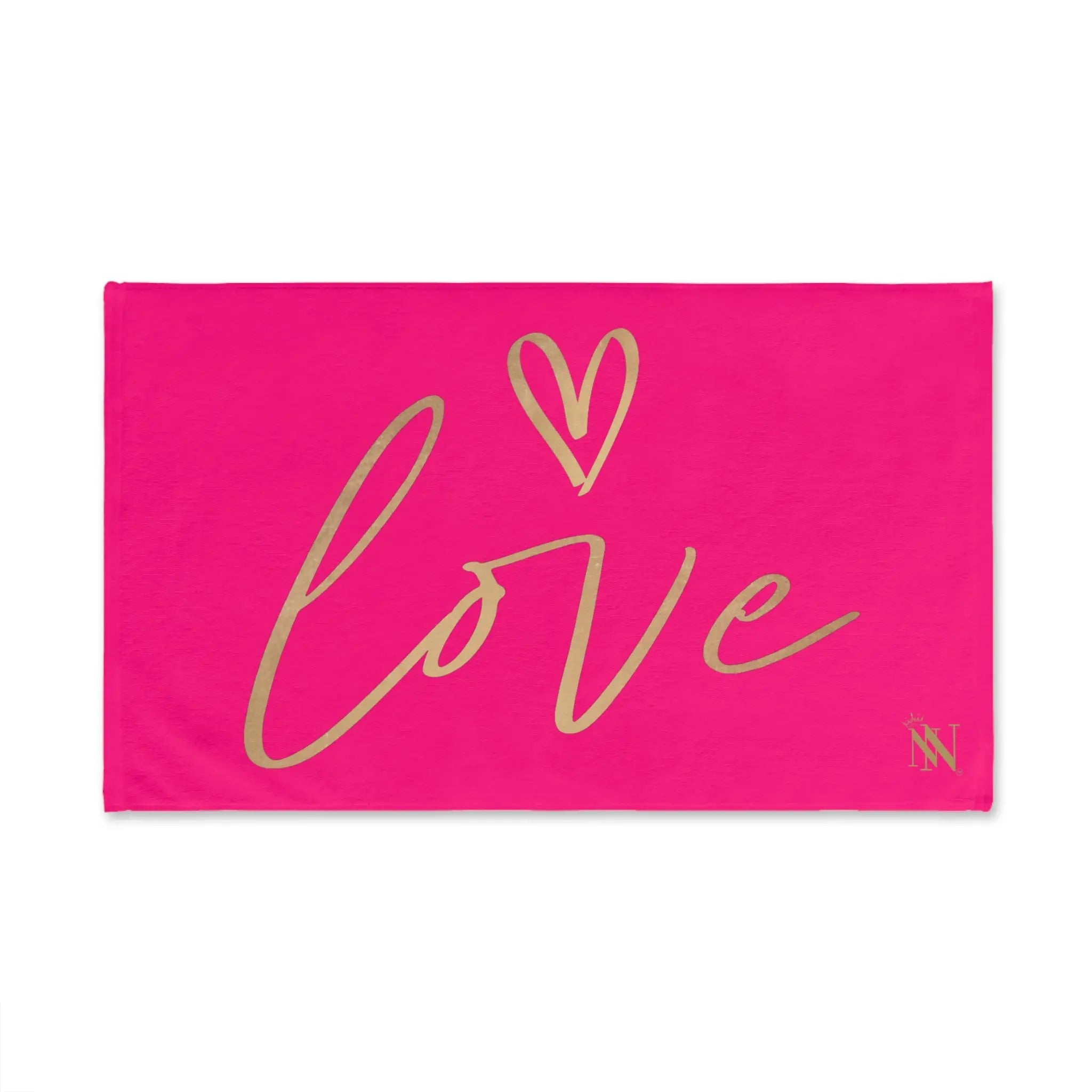 Gold Love Heart Signature Pink Cum Towel