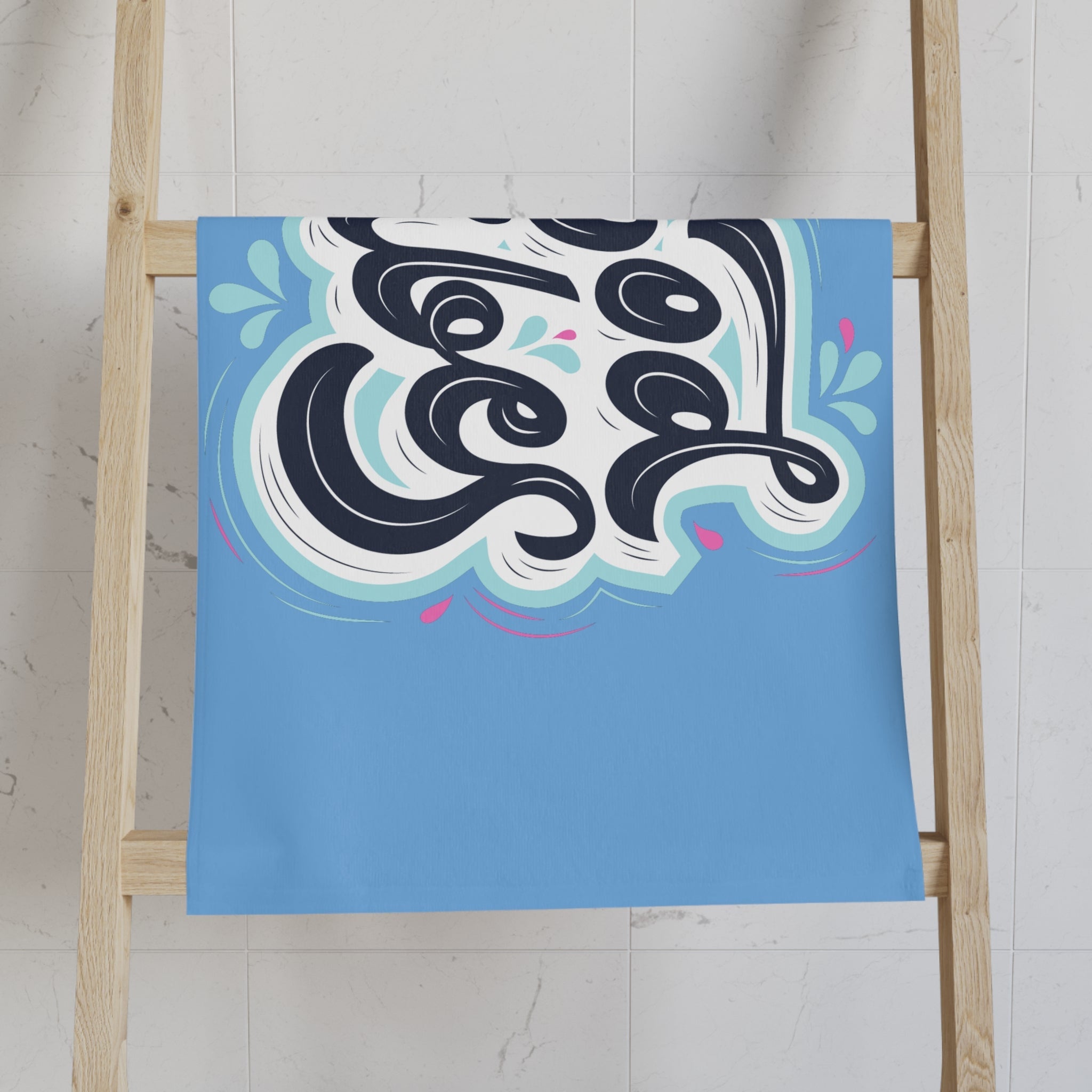 Good Vibes Blue Splash Light Blue Cum Towel