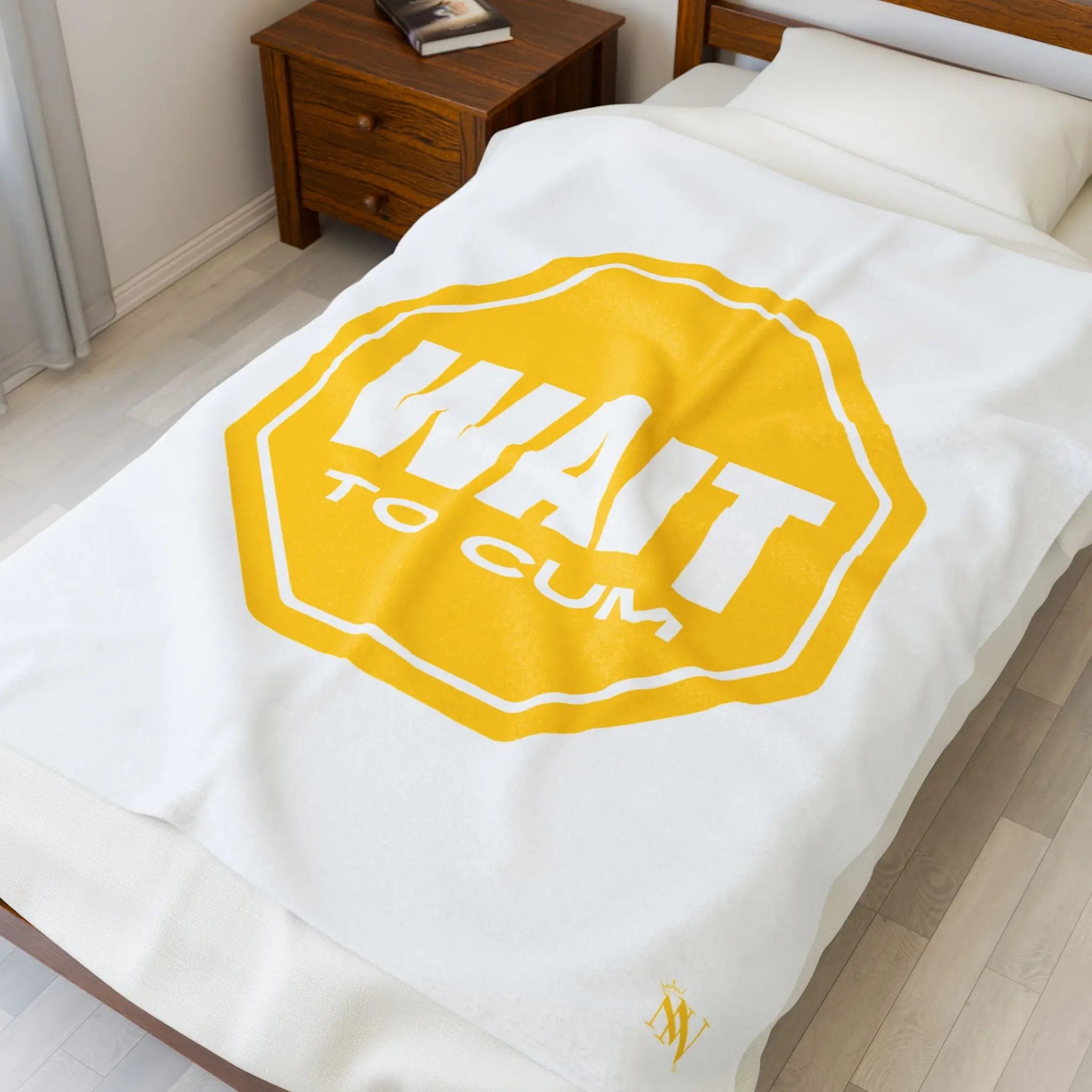 Wait to Cum Sign | Mix & Match Fun-Flirty Lovers’ Blankets