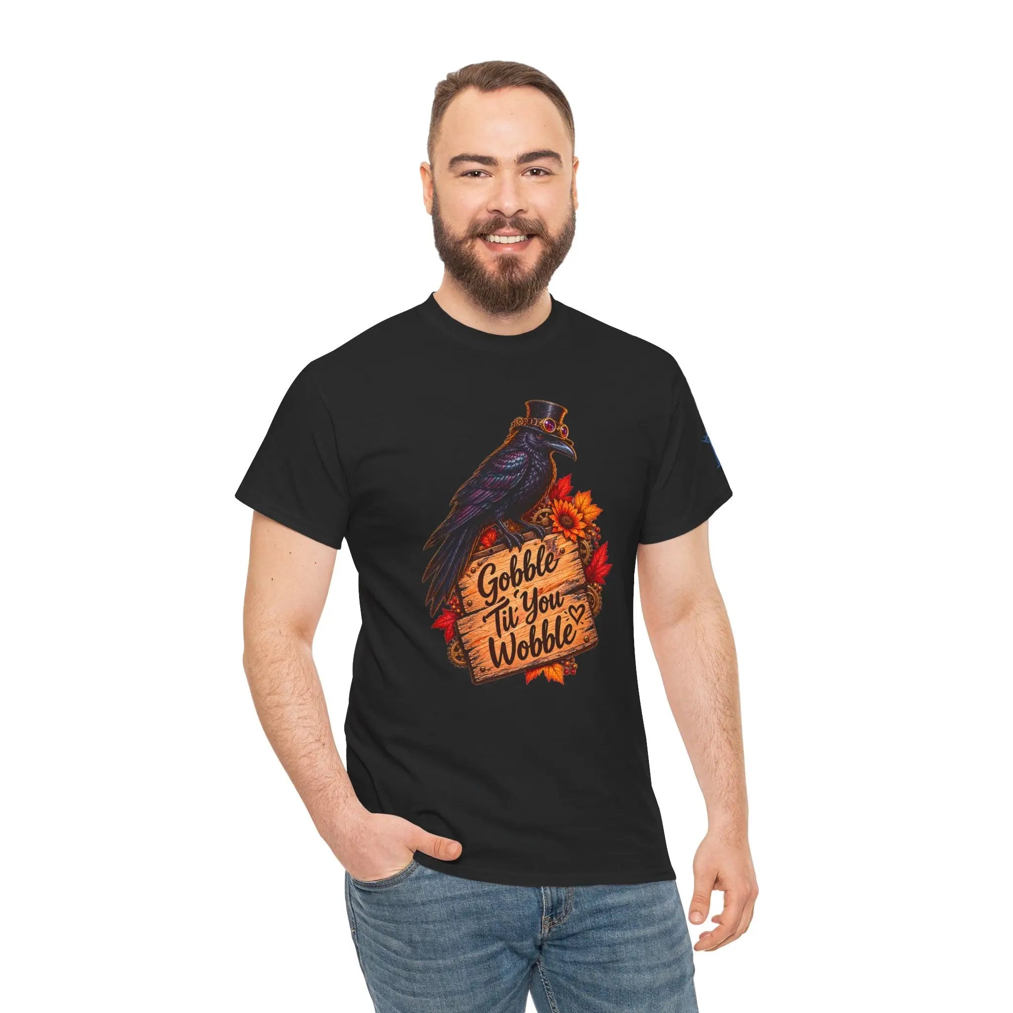 Gobble Til’ You Wobble Crow | Nectar Napkins Fun-Flirty Lovers’ T-Shirts