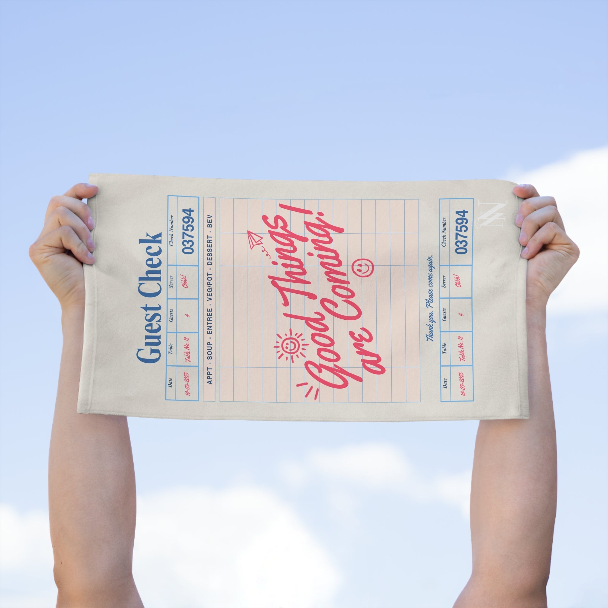 Good Things Are Coming! Guest Check | Mix & Match Soft Fun-Flirty Lovers’ Towels