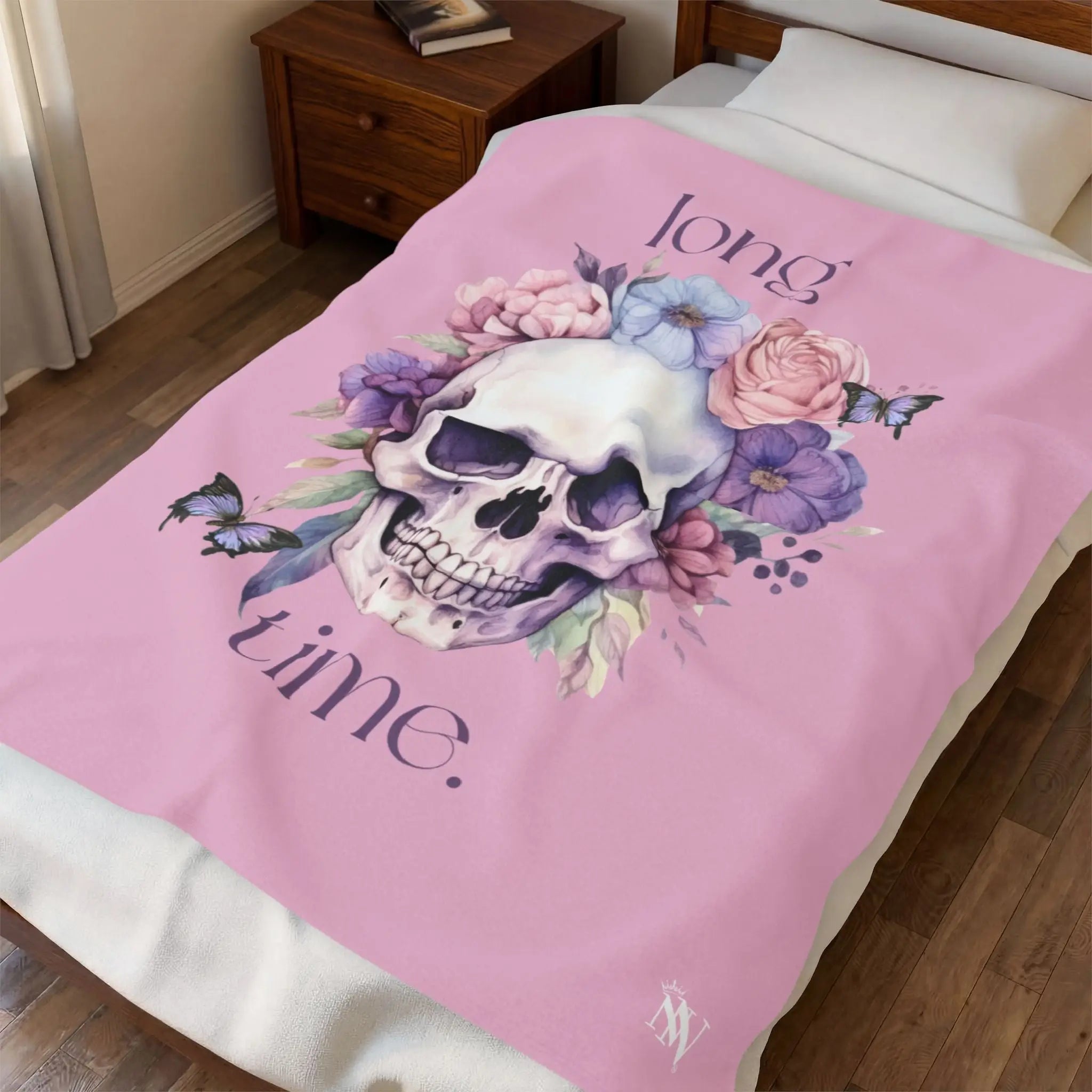 Long Time. Skull Floral | Nectar Napkins Fun-Flirty Lovers’ Blankets