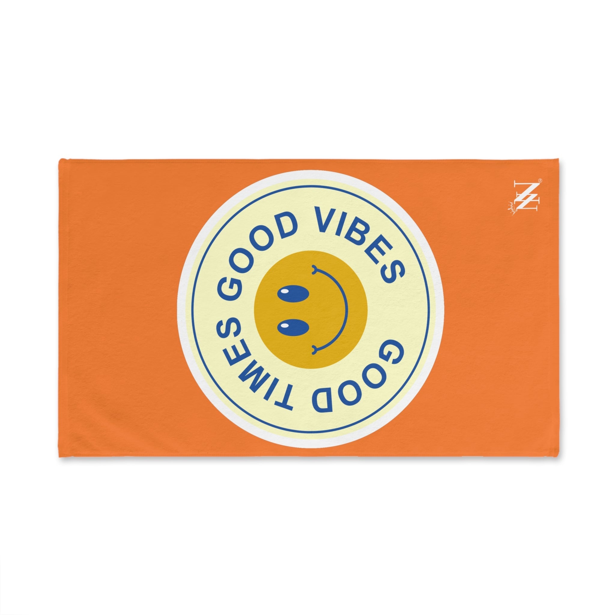 Good Times Good Vibes Happy Face Bright Orange Cum Towel