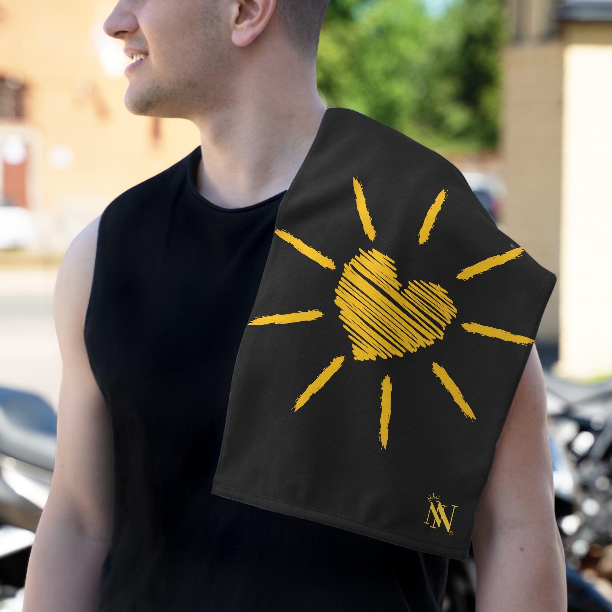 Sunshine Love Black | Mix & Match Soft Fun-Flirty Lovers’ Towels