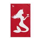 Mermaid Holding Heart Red Cum Towel
