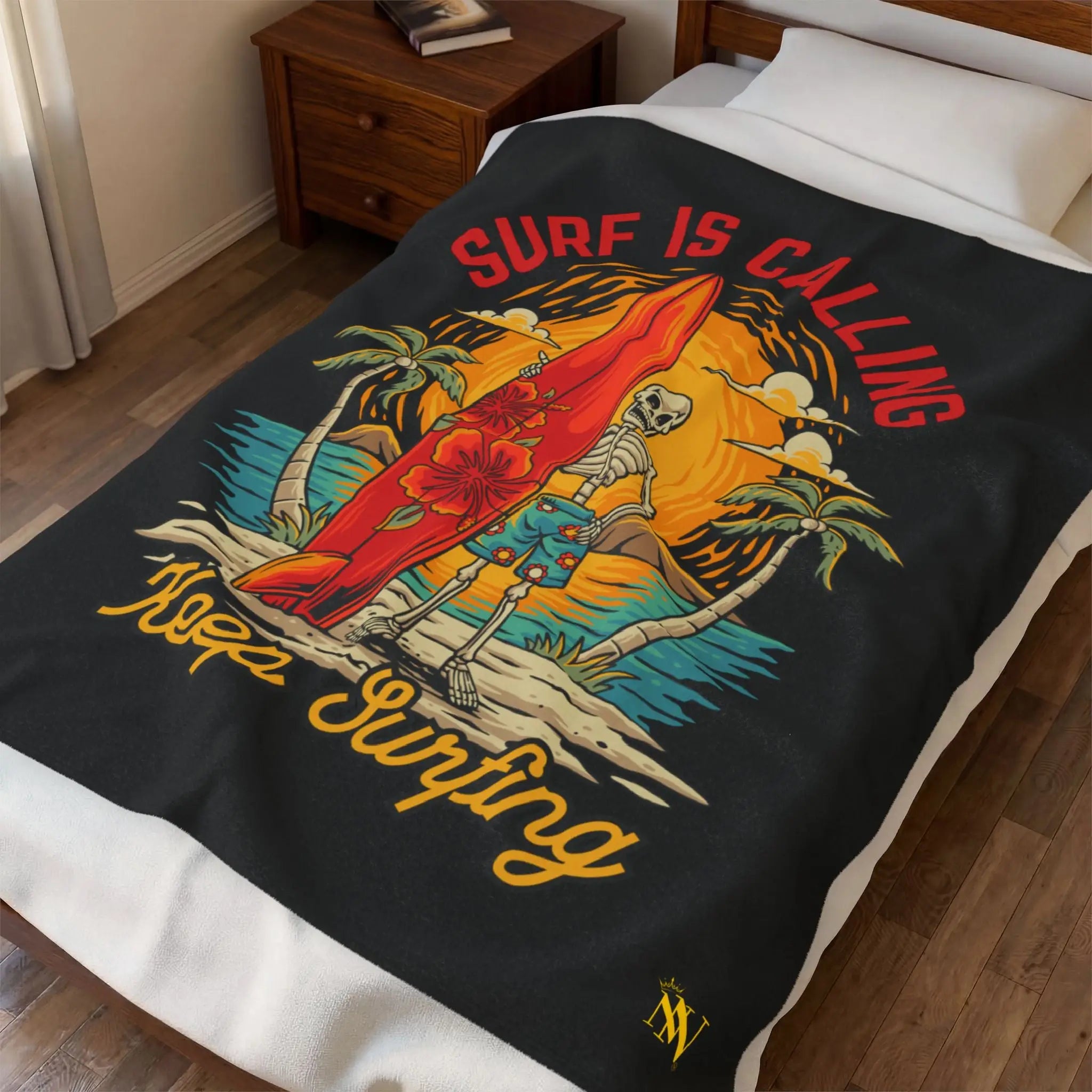 Keep Surfing Skeleton Beach | Mix & Match Soft Fun-Flirty Lovers’ Blankets