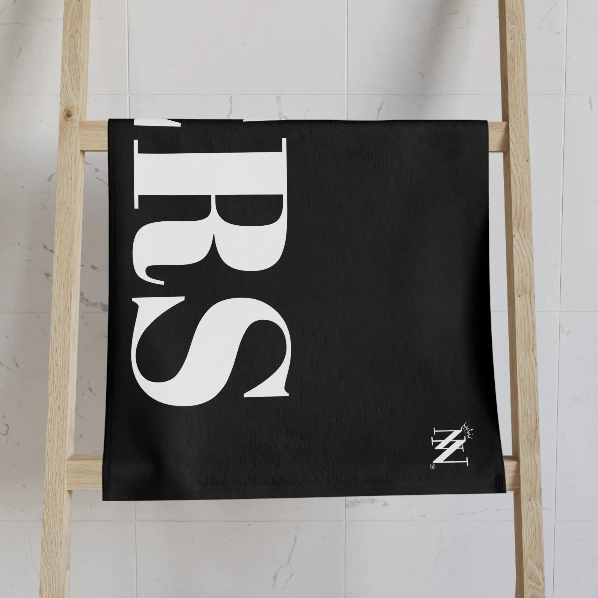 Hers Giant Letters Black | Mix & Match Classic Fun-Flirty Lovers’ Towels