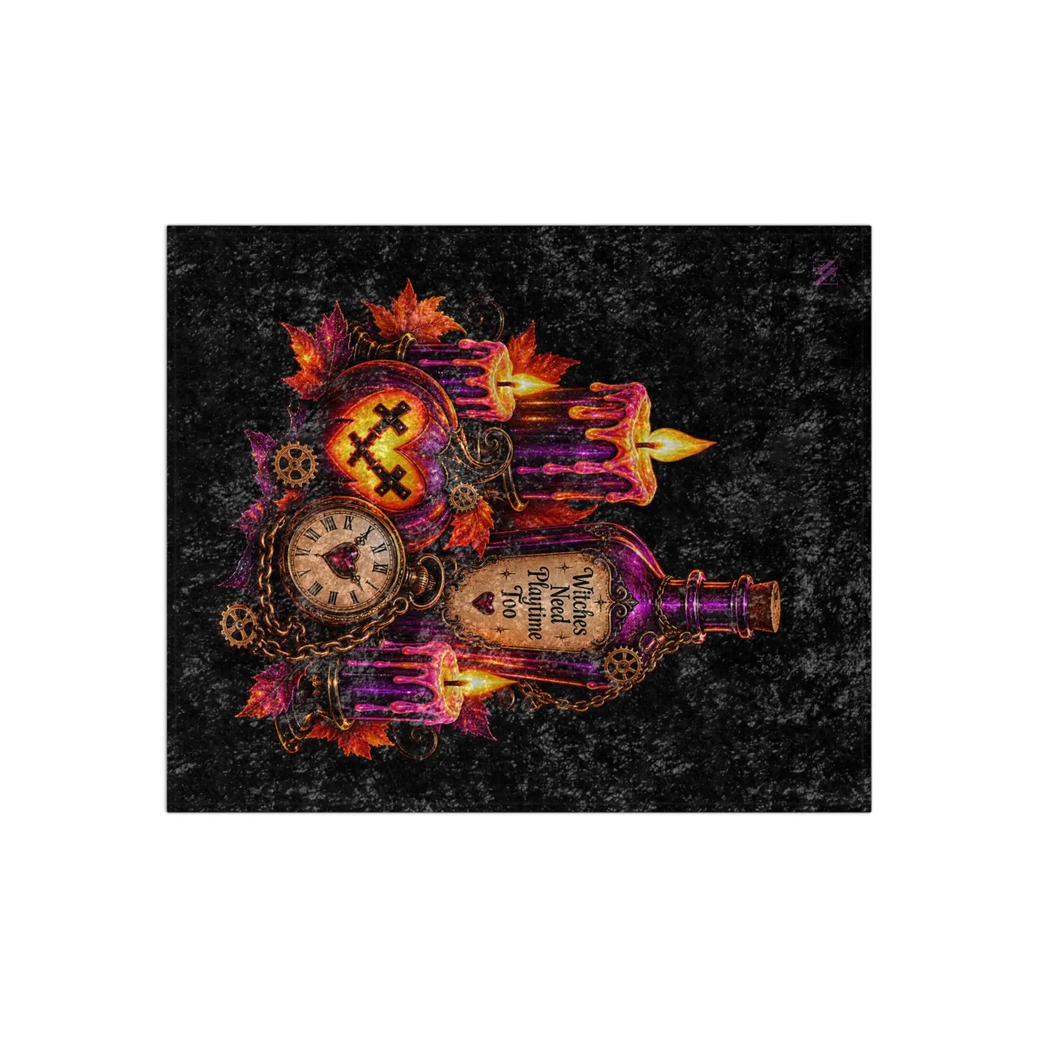 Witches Need Playtime Too | Nectar Napkins Fun-Flirty Lovers’ Crushed Velvet Blankets