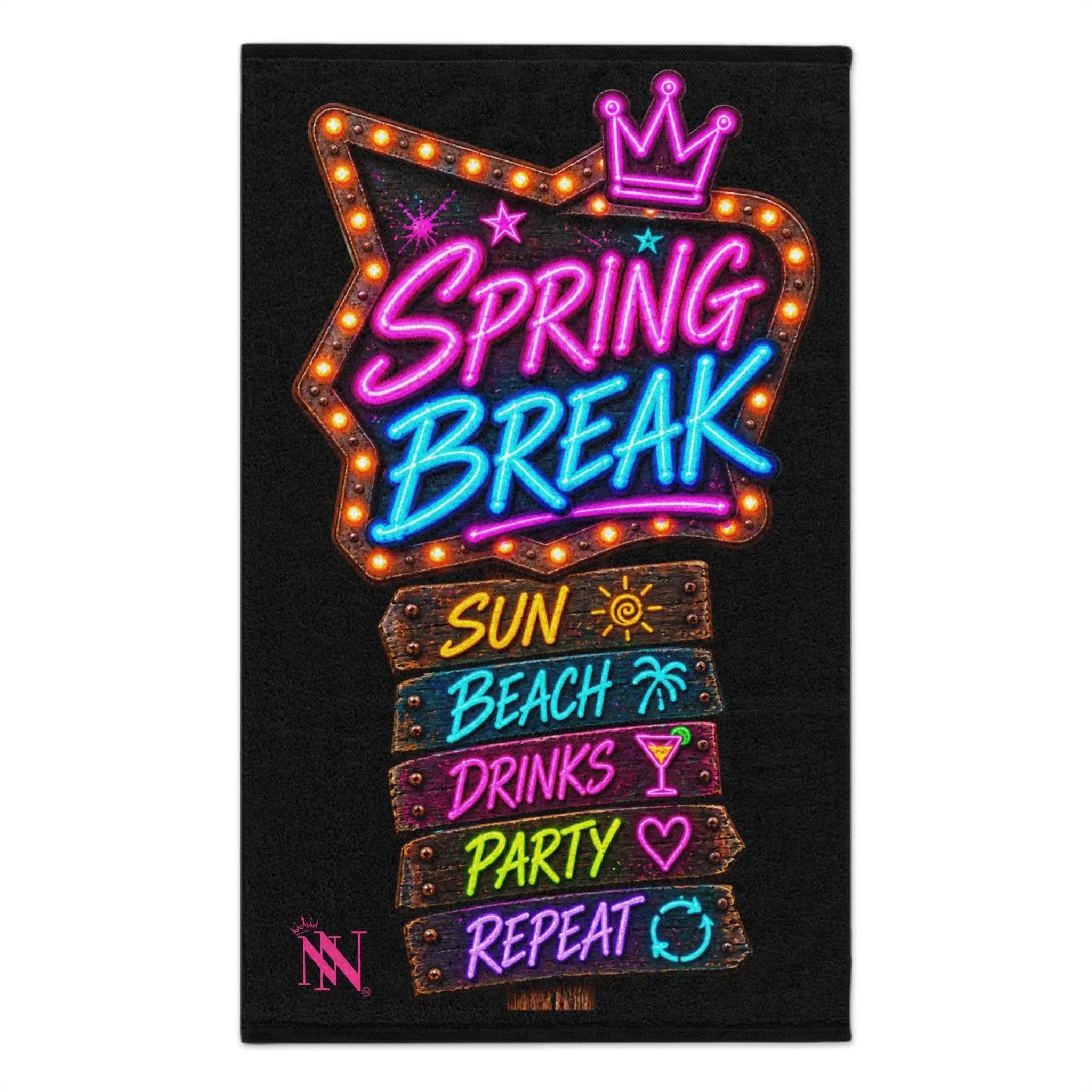 Spring Break Neon Sign Sex Towel