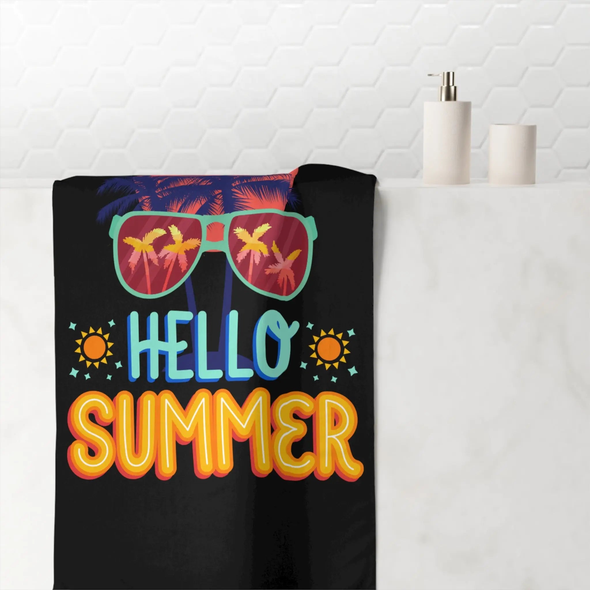 Hello Summer Tropical Sunglasses Large Sex Towel