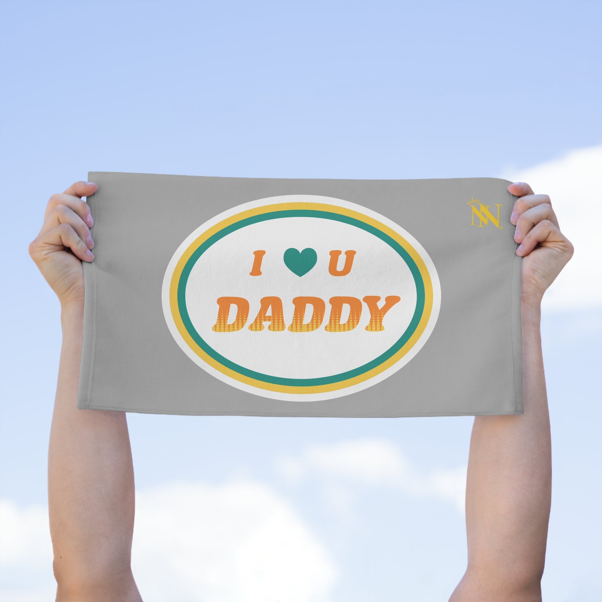 I Love You Daddy Light Grey | Mix & Match Soft Fun-Flirty Lovers’ Towels