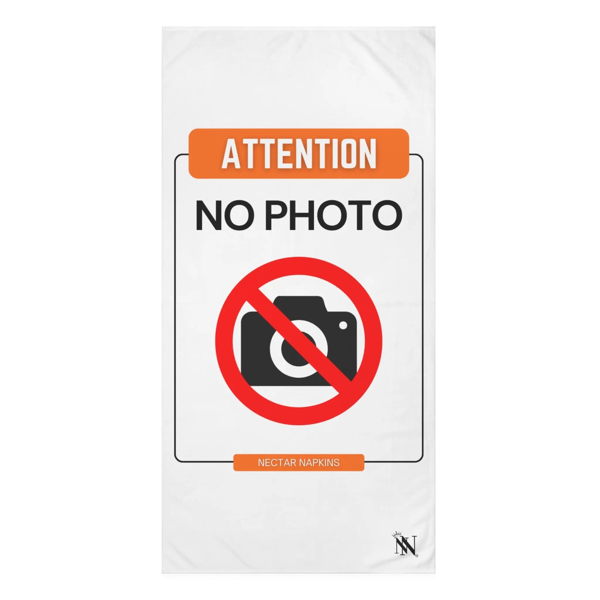 Attention No Photo Sign | Nectar Napkins XL Fun-Flirty Lovers’ Towels