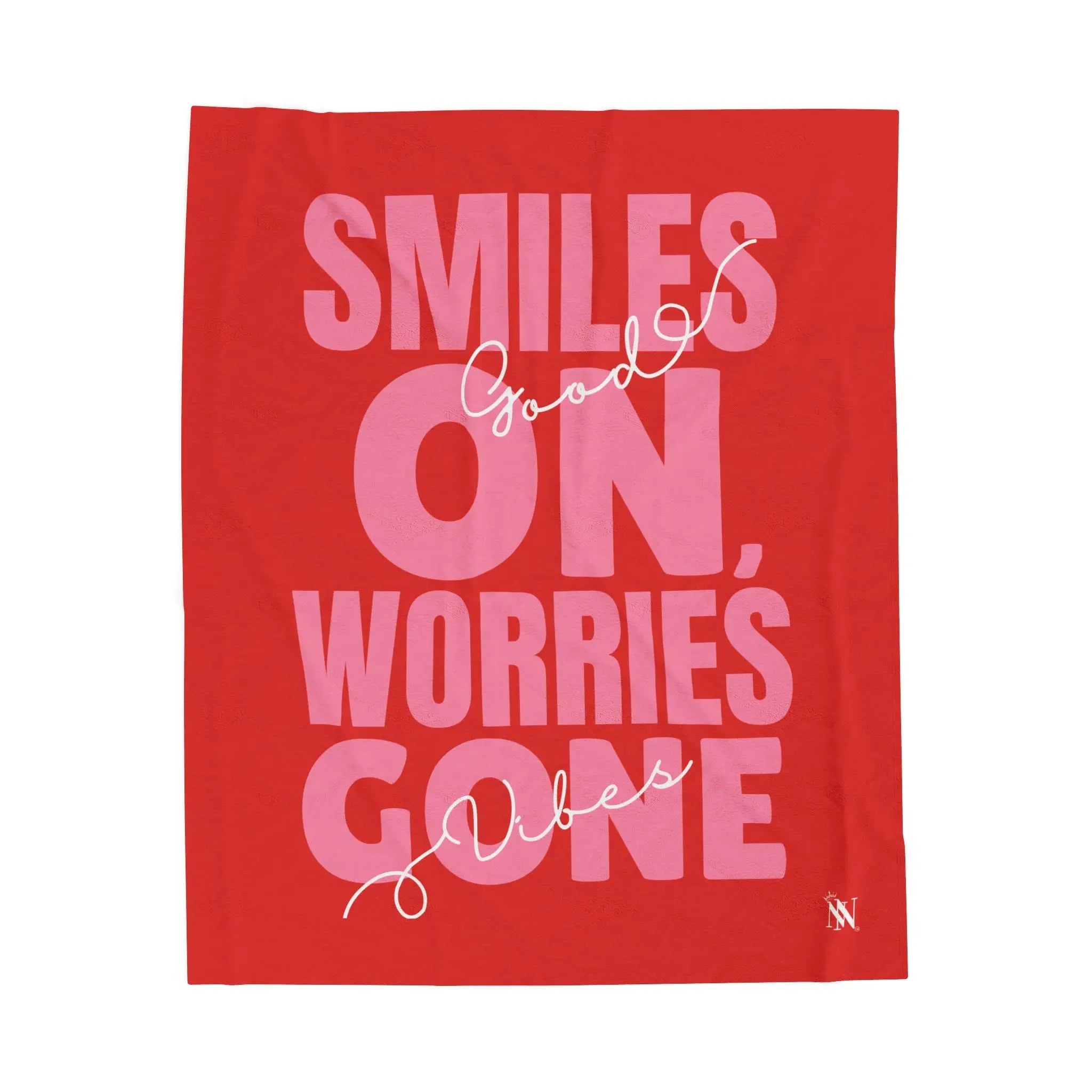 Smiles On Worries Gone Good Vibes | Mix & Match Velveteen Fun-Flirty Lovers’ Blankets