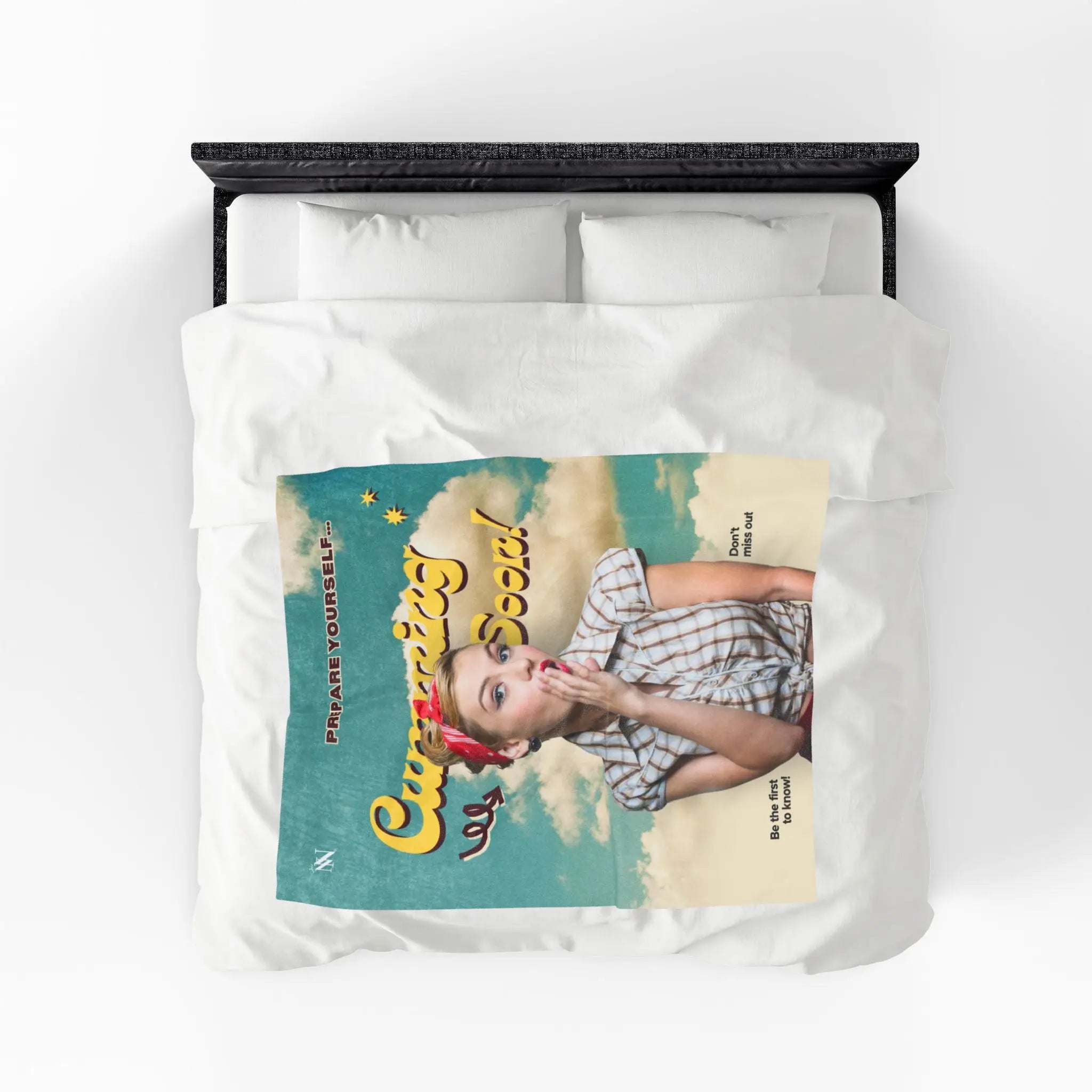 Cumming Soon Vintage Poster | Mix & Match Soft Fun-Flirty Lovers’ Blankets
