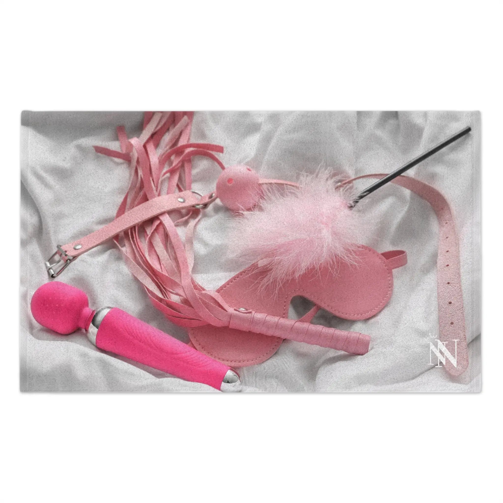 Kinky Pink Sex Toys & Feather Photograph | Mix & Match Soft Fun-Flirty Lovers’ Towels