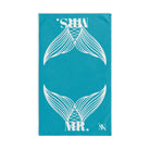 Mr. Mrs. Mermaid Shareable Sides Teal | Mix & Match Classic Fun-Flirty Lovers’ Towels