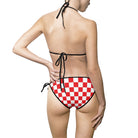 Red & White Checkered | Mix & Match Fun-Flirty Lovers’ String Bikinis