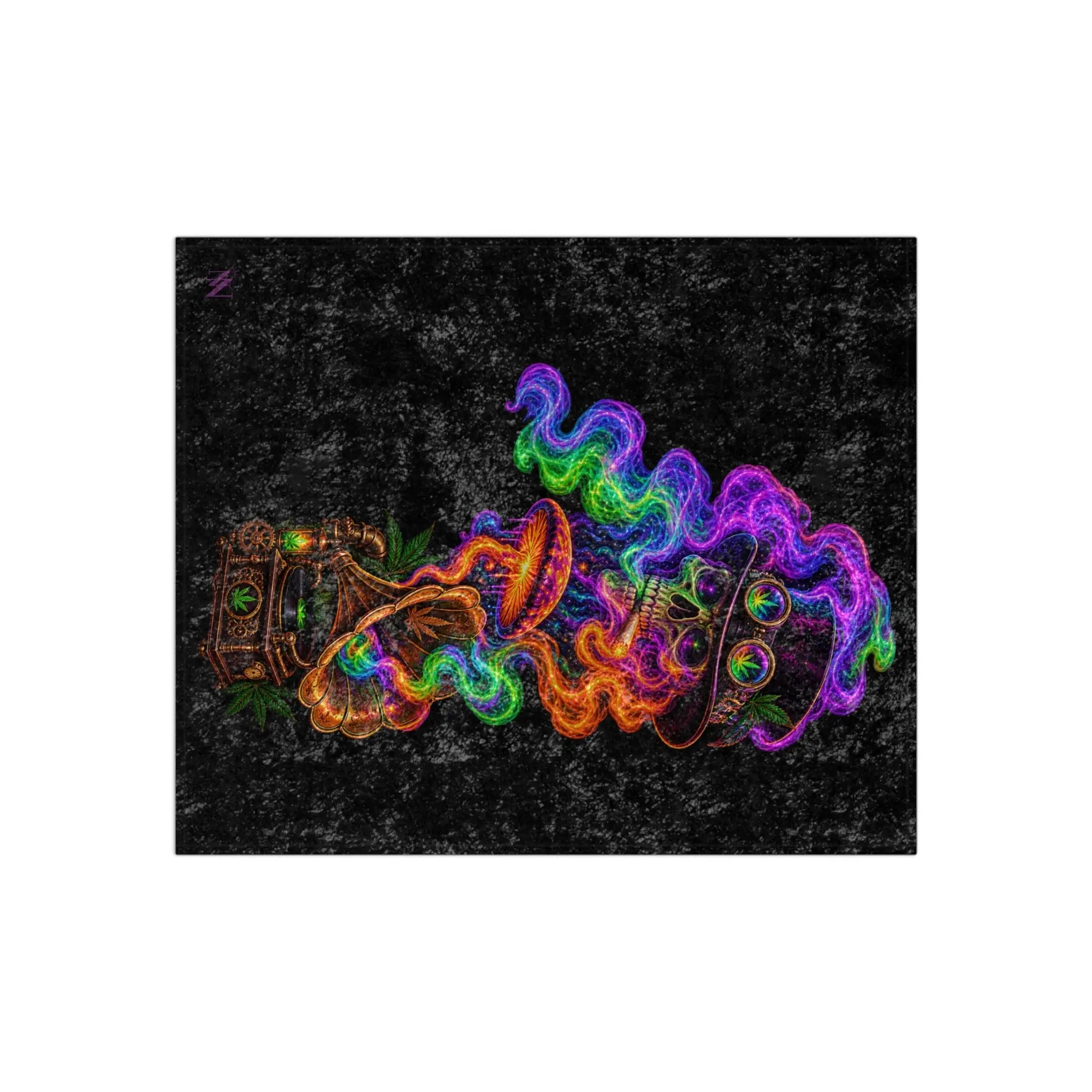 Up In Smoke Phonograph Crushed Velvet Blanket