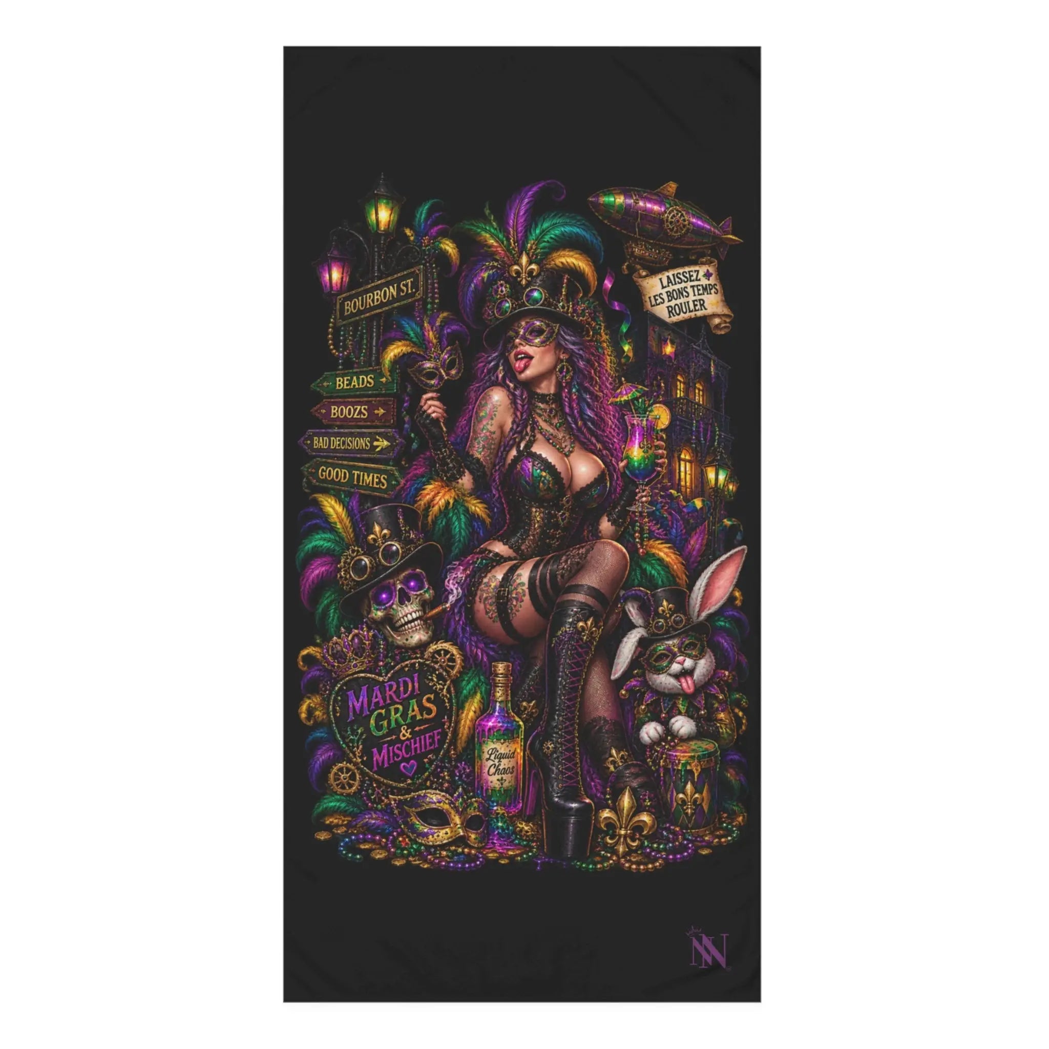 Mardi Gras Wicked Fantasy XL Sex Towel