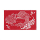 Mermaid Sitting Her Back Turned Red Cum Towel