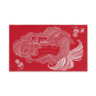 Mermaid Sitting Her Back Turned Red | Mix & Match Classic Fun-Flirty Lovers’ Towels