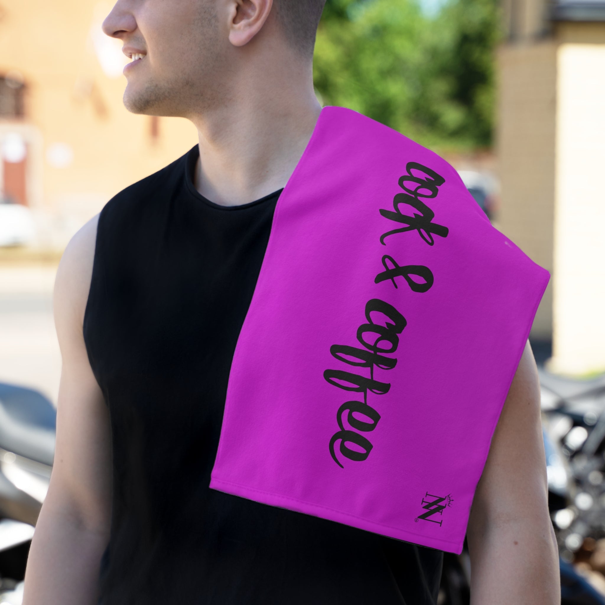 Cock & Coffee Bright Purple | Mix & Match Soft Fun-Flirty Lovers’ Towels