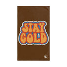 Stay Gold Retro Sticker Brown Cum Towel