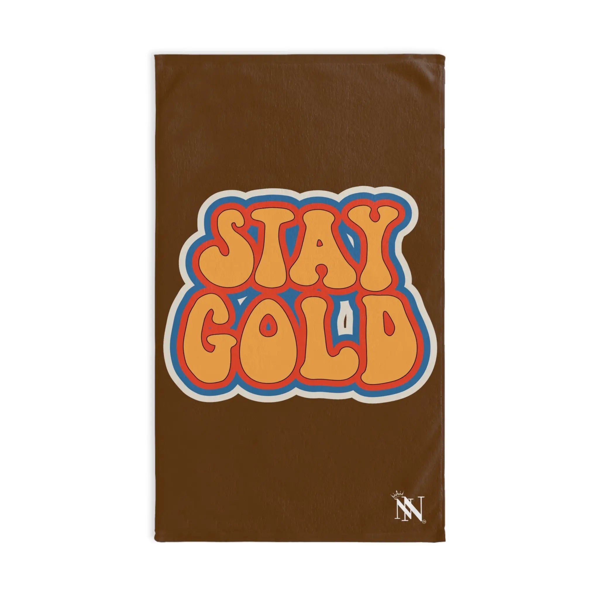 Stay Gold Retro Sticker Brown Cum Towel