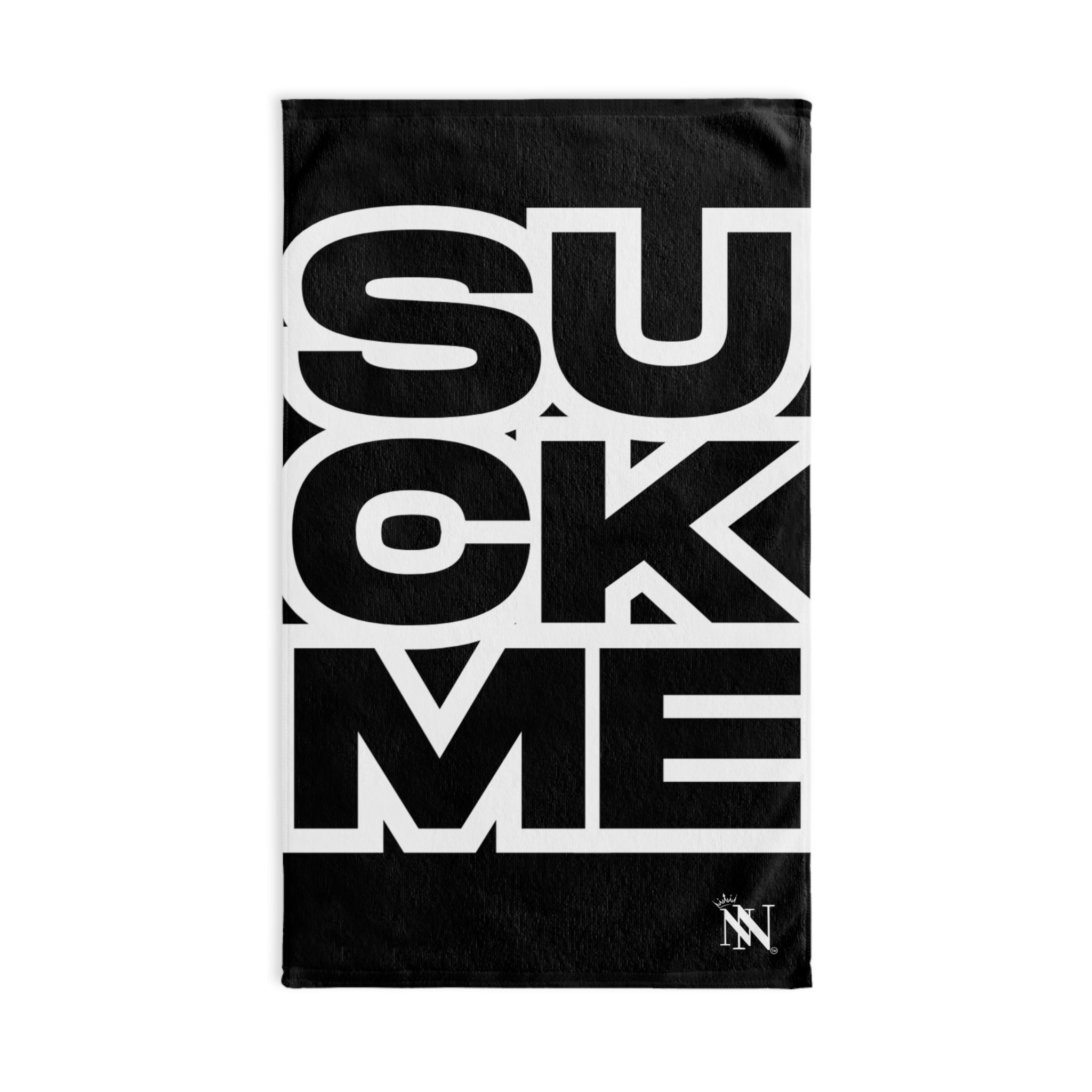 SUCK ME Block Letter Black Cum Towel
