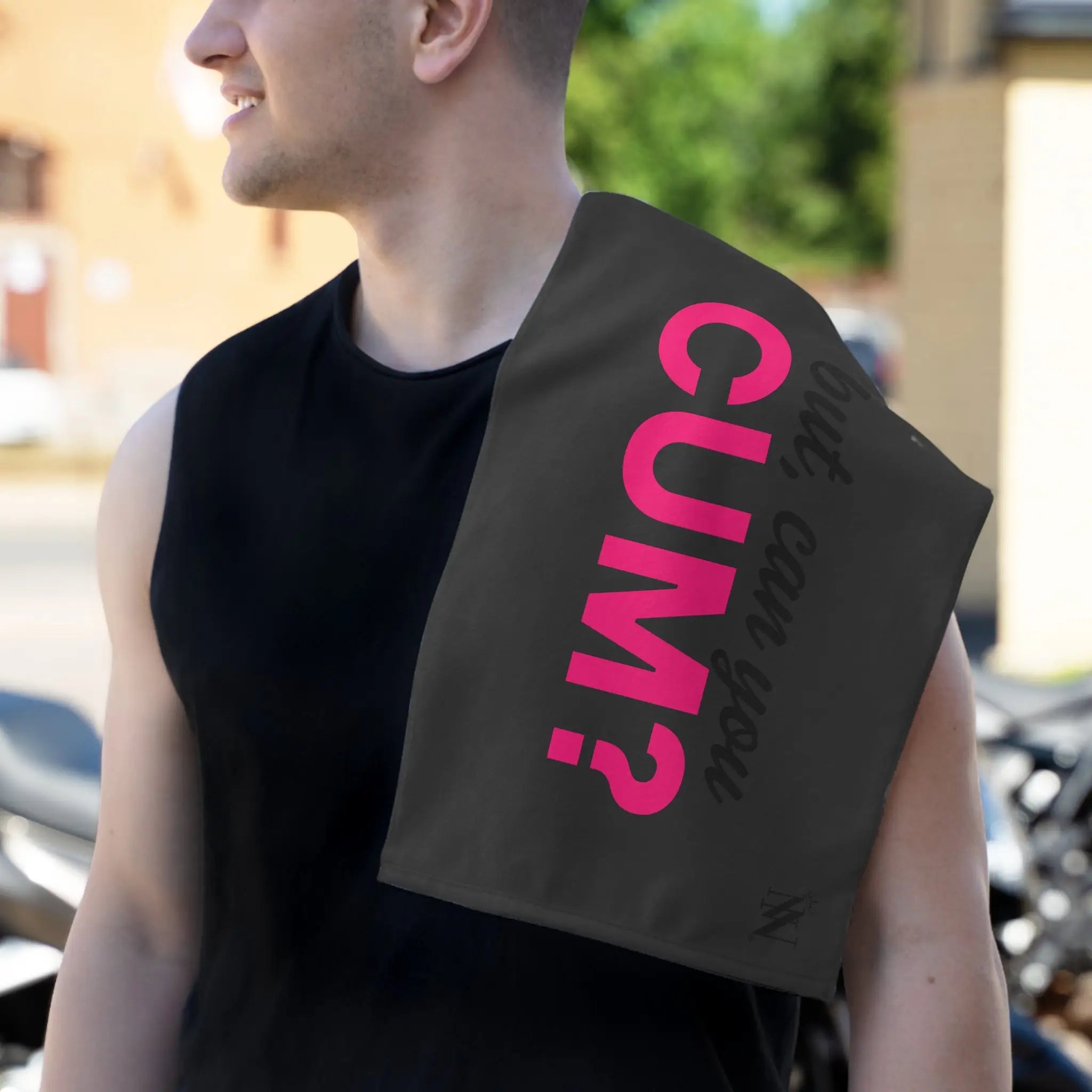 But Can You Cum? Dark Grey | Mix & Match Soft Fun-Flirty Lovers’ Towels