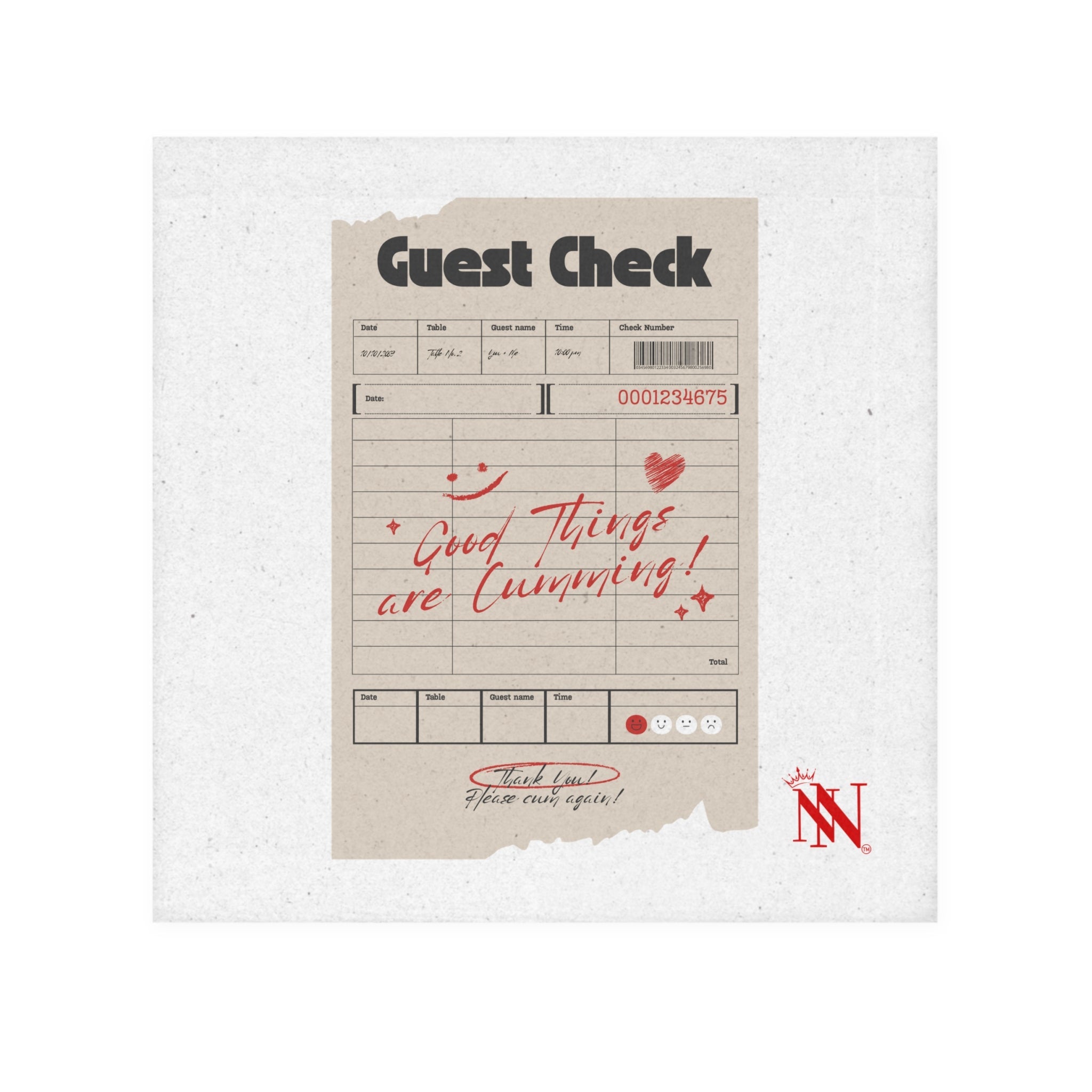 Good Things Are Cumming! Vintage Guest Check | Mix & Match Lils’ Fun-Flirty Lovers’ Towels