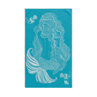Mermaid Sitting Her Back Turned Teal Cum Towel