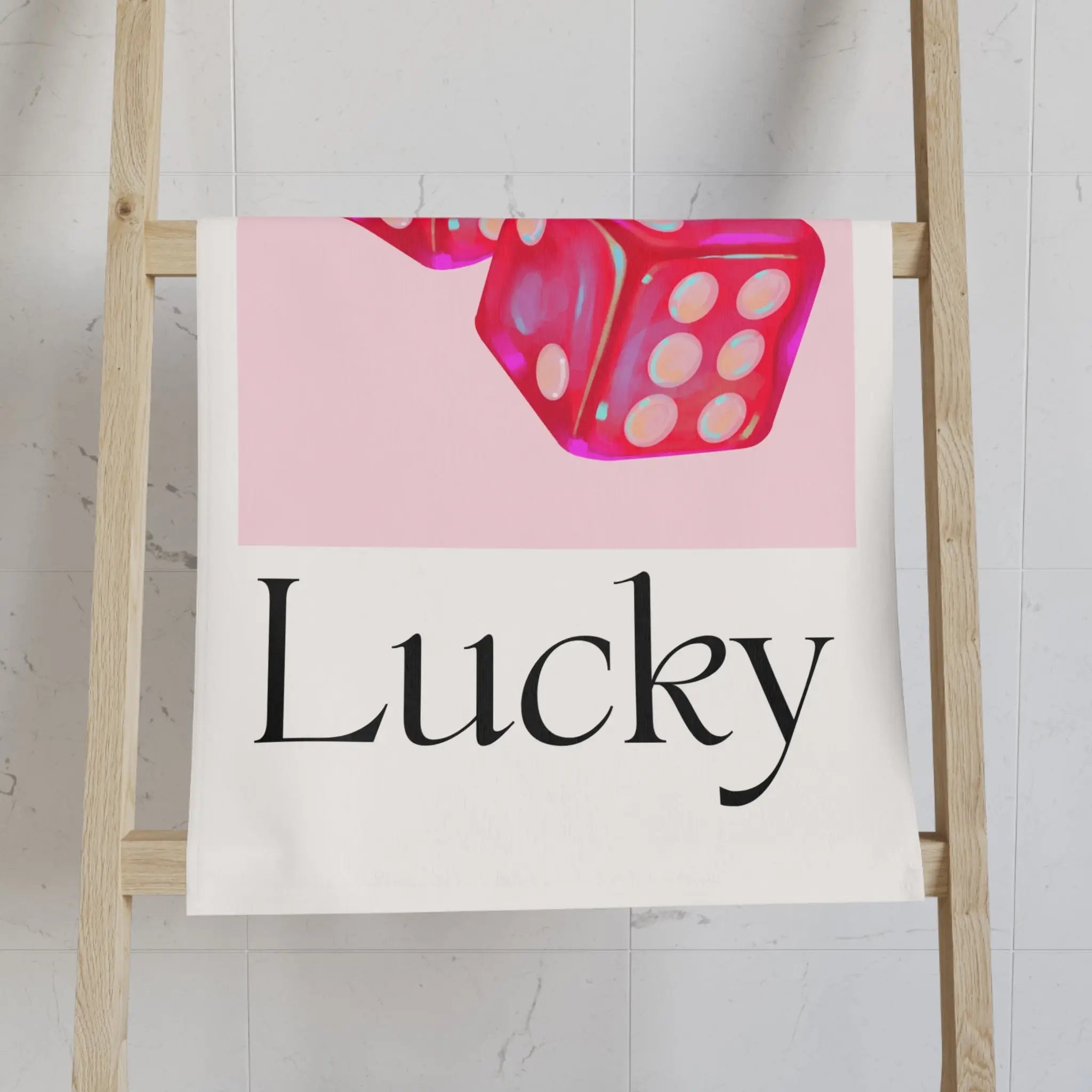 Lucky Pink Dice | Mix & Match Classic Fun-Flirty Lovers’ Towels