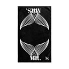 Mr. Mrs. Mermaid Shareable Sides Black Cum Towel