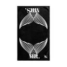 Mr. Mrs. Mermaid Shareable Sides Black | Mix & Match Classic Fun-Flirty Lovers’ Towels