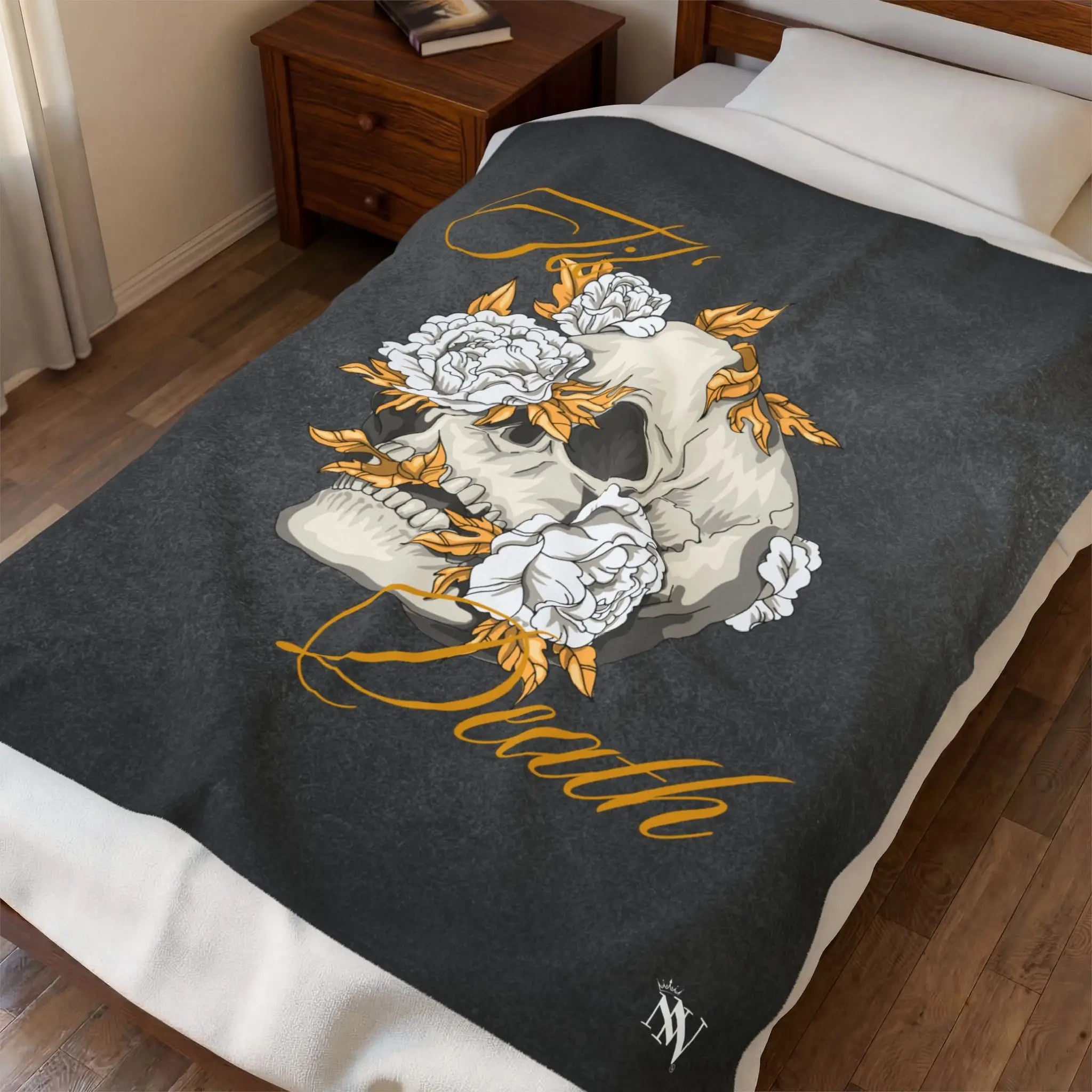 Til’ Death Skull & Flowers Blanket