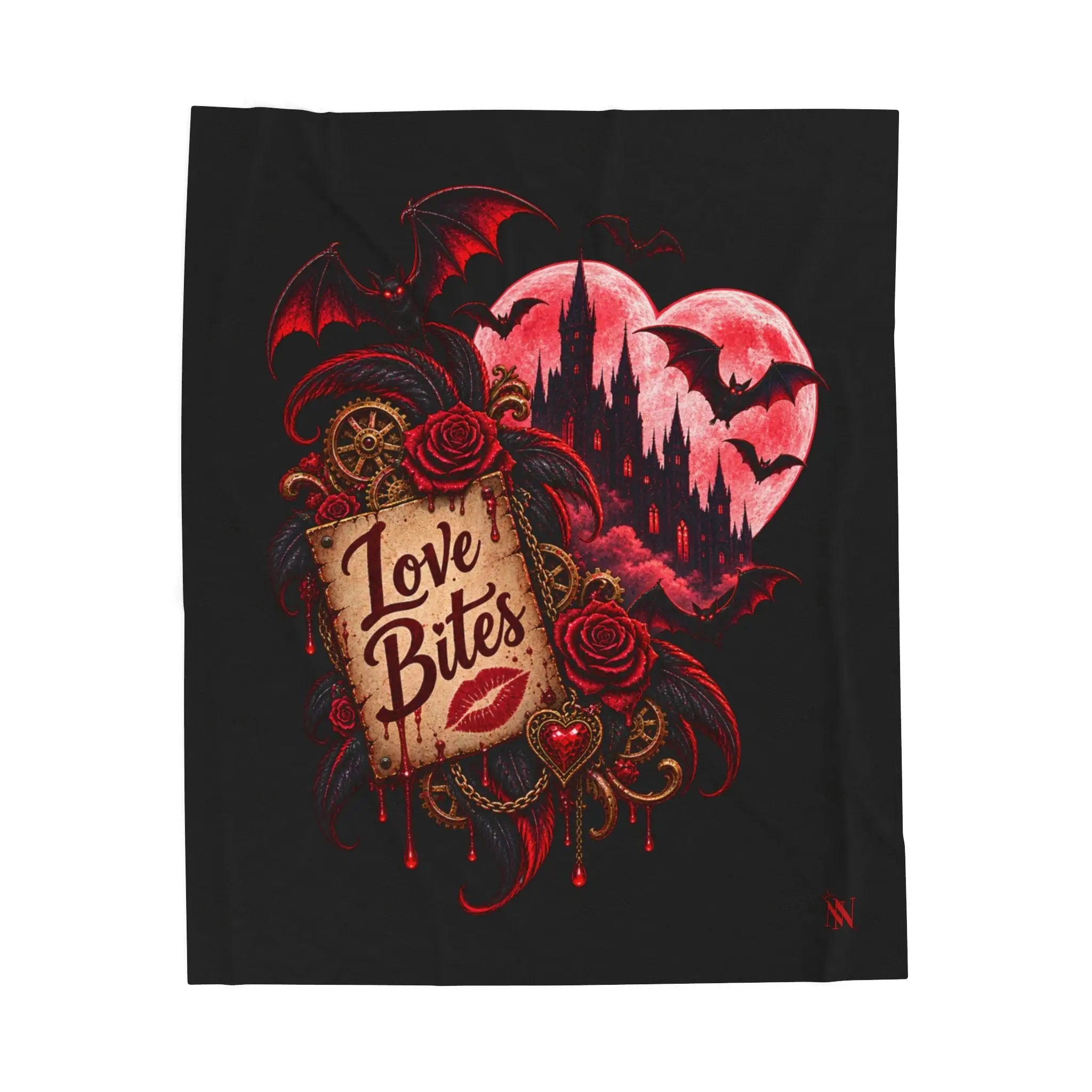 Love Bites Moon Bats Fantasy Lovers’ Blanket