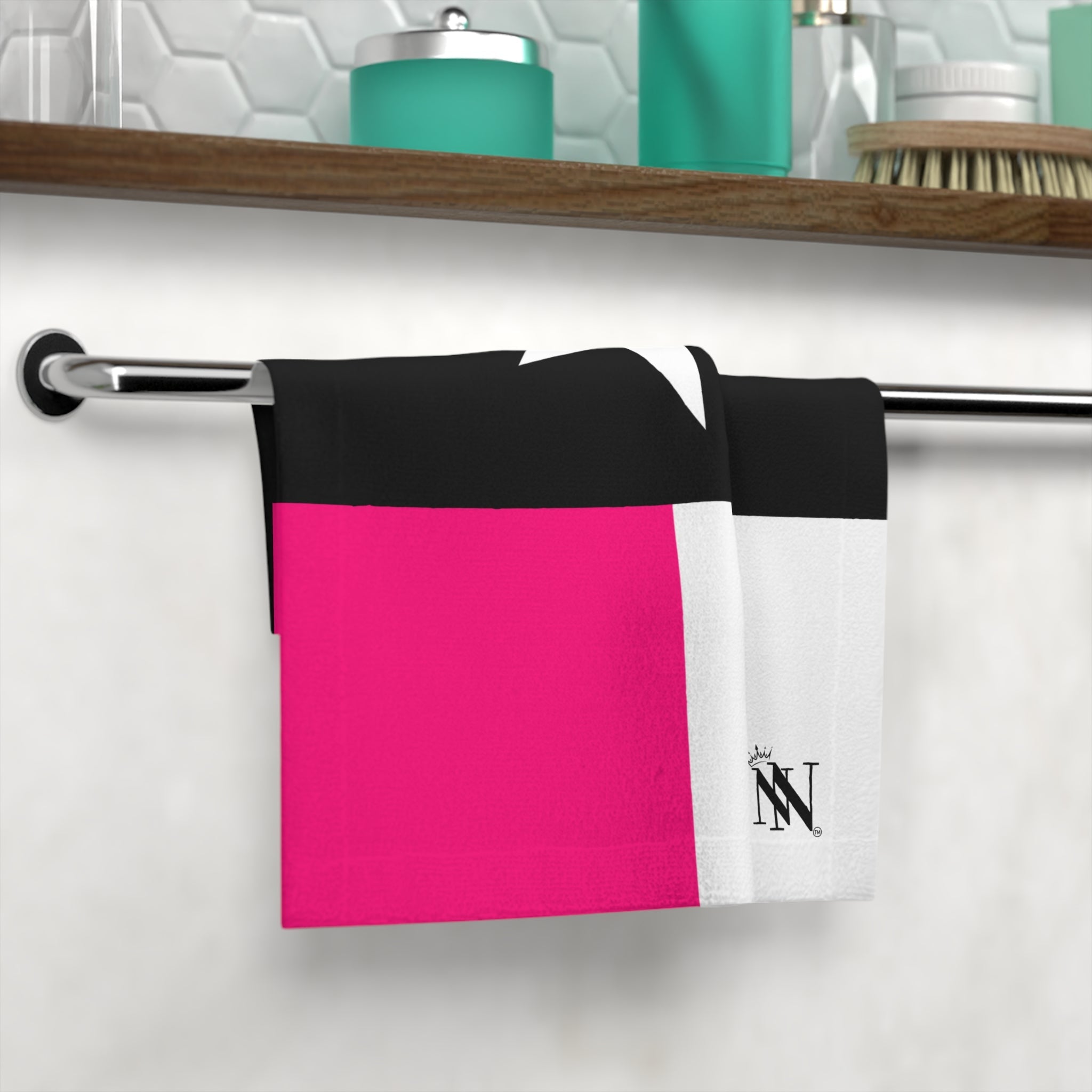 Signature Pink & Black Texas Flag Microfiber Towel for Sex