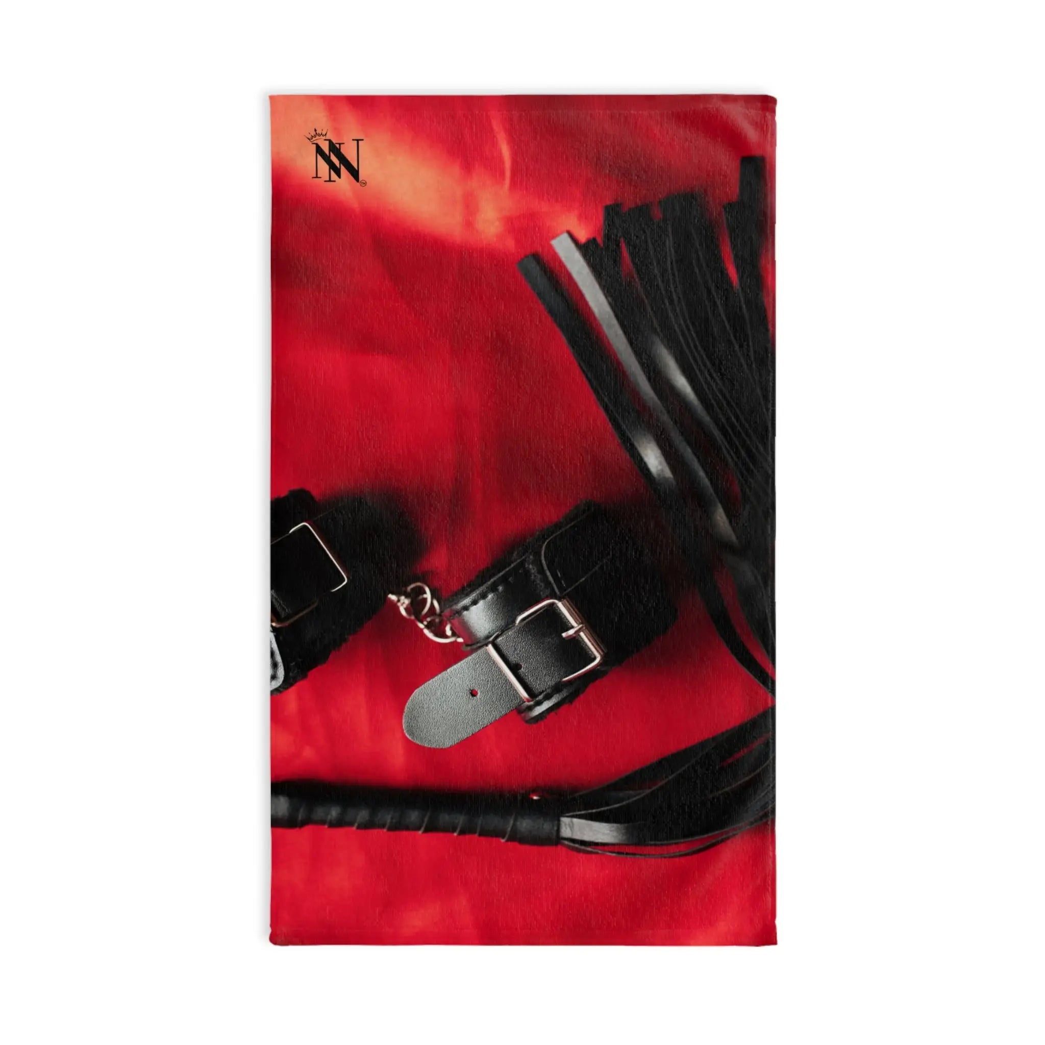 Leather Handcuffs & Whip Fetish Cum Towel
