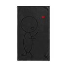 Stick Man Heart Balloon Dark Grey Cum Towel