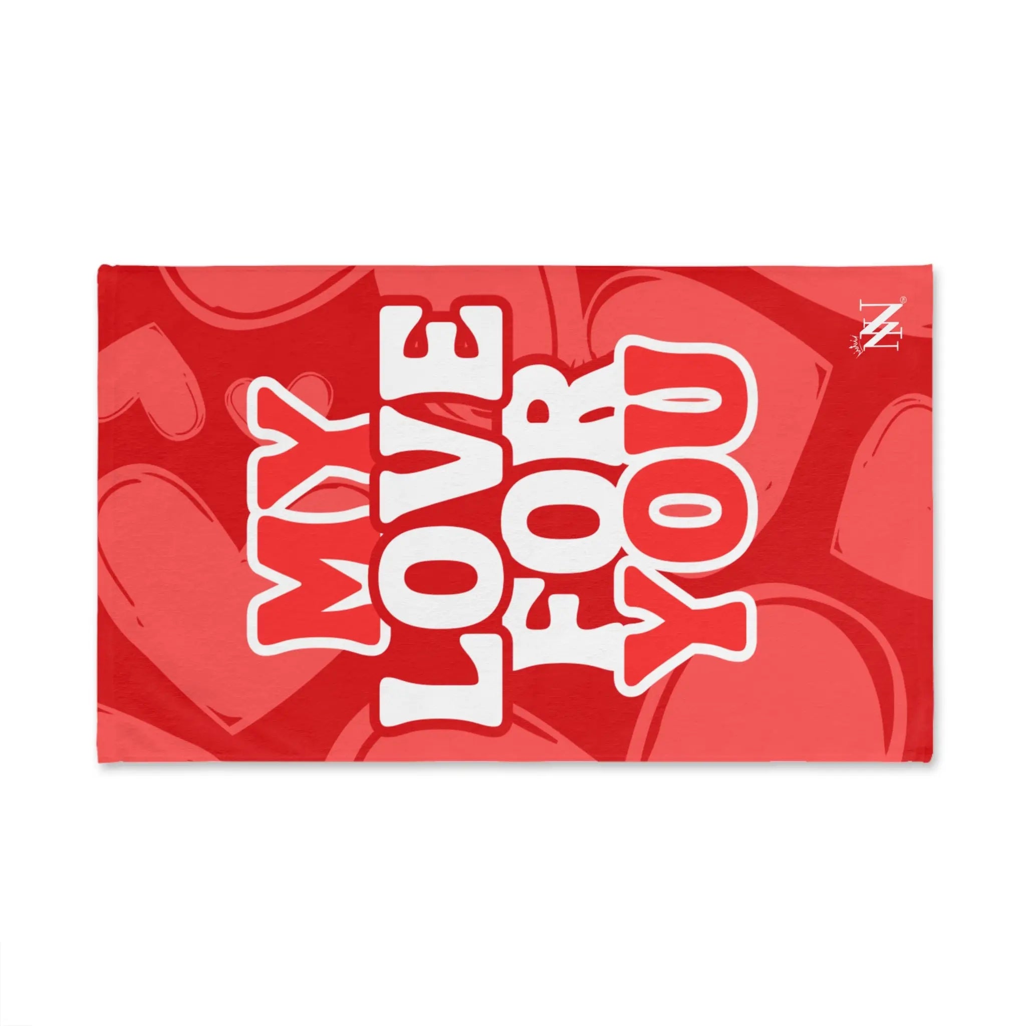 My Love for You Heart Pattern Cum Towel