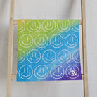 Happy Smiling Emoji Pattern Rainbow Cum Towel