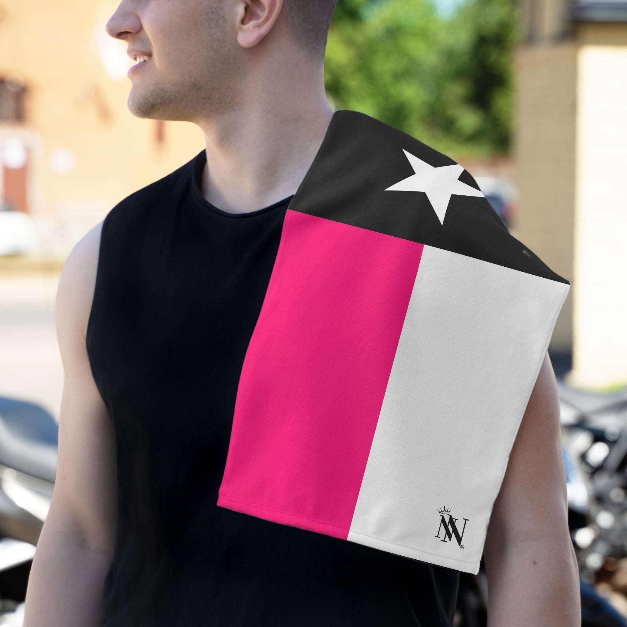 Signature Pink & Black Texas Flag Microfiber Towel