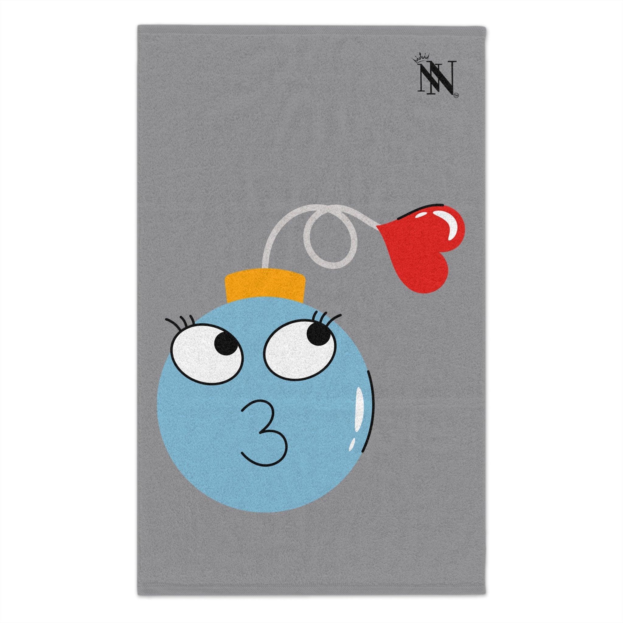 Smoochie Love Bomb Grey | Mix & Match Soft Fun-Flirty Lovers’ Towels