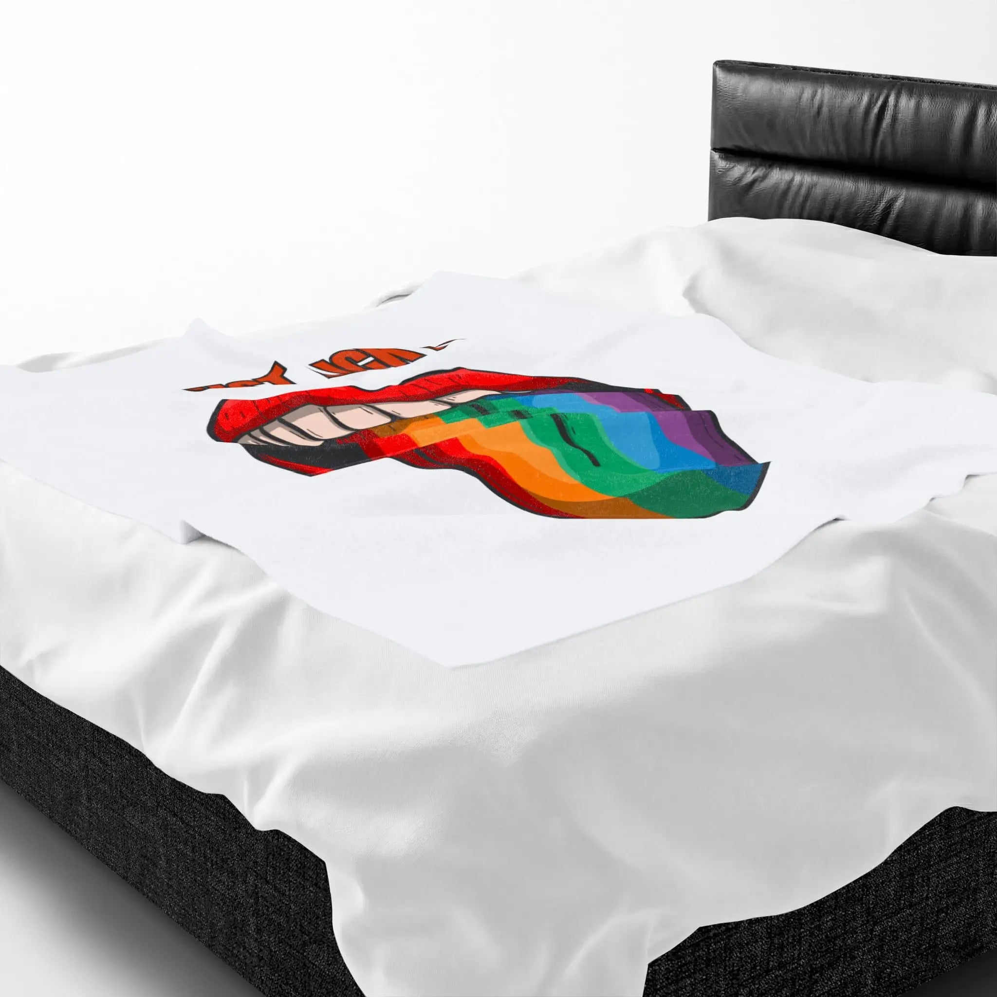 Just Lick It Rainbow Tongue Blanket