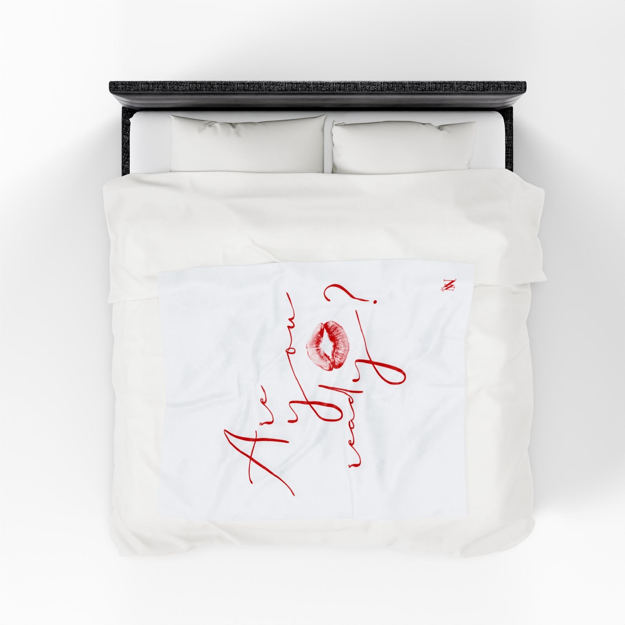 Are You Ready? Kiss Mark | Mix & Match Velveteen Fun-Flirty Lovers’ Blankets