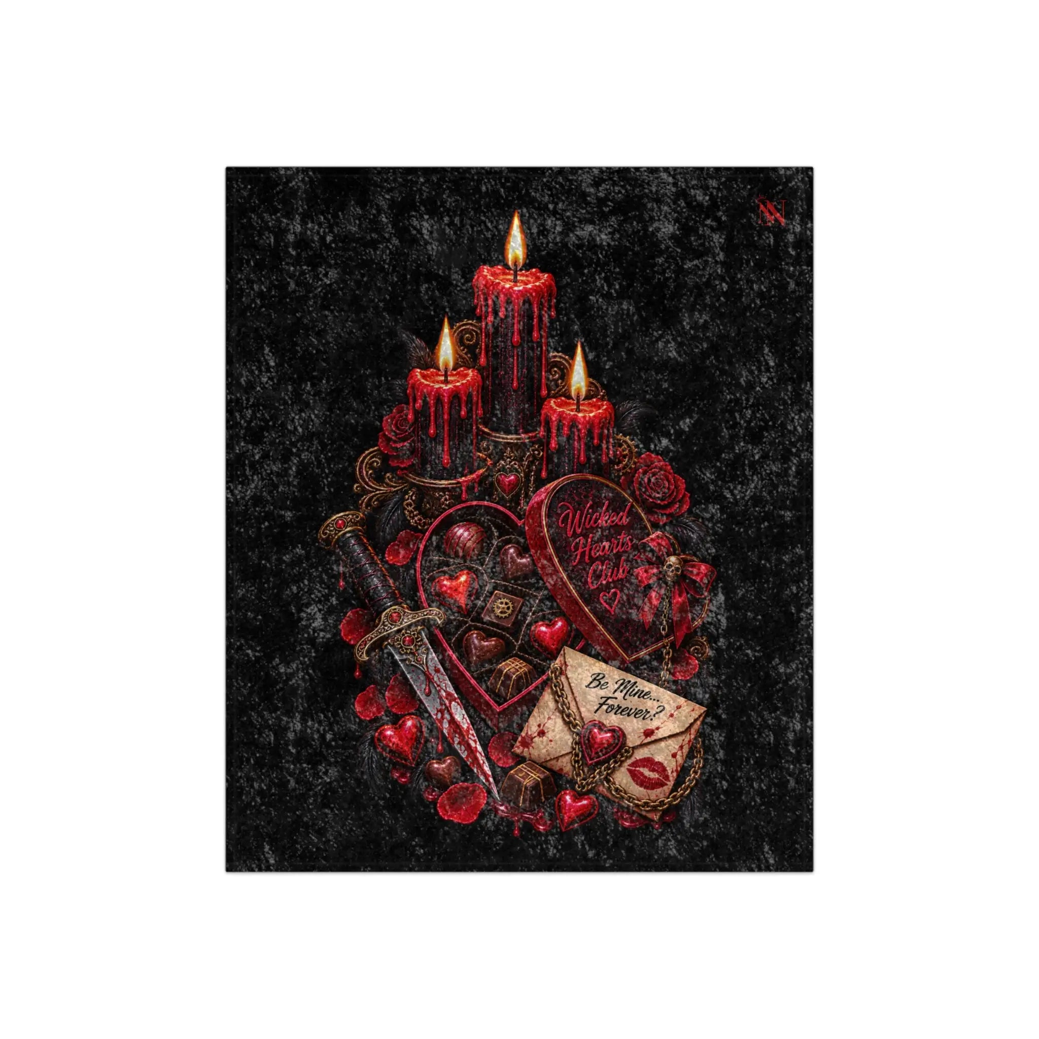Wicked Hearts Club Valentines | Nectar Napkins Fun-Flirty Lovers’ Crushed Velvet Blankets