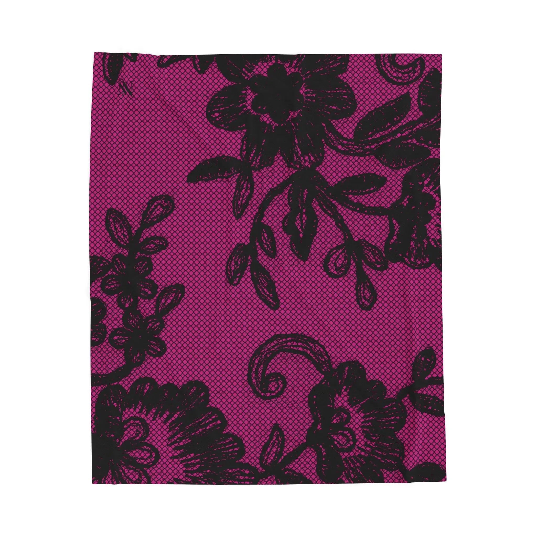 Black Lace Print Pink | Mix & Match Velveteen Fun-Flirty Lovers’ Blankets