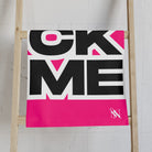 SUCK ME Block Letter Signature Pink Cum Towel
