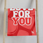 My Love for You Heart Pattern Cum Towel